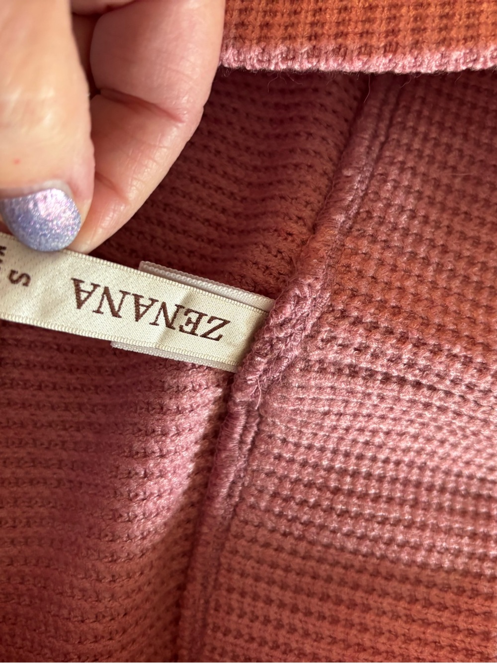 Zenana Sweater Boxy Top & Long Pants Set Ribbed Knit Wide-Leg Rose. Small - Picture 8 of 12
